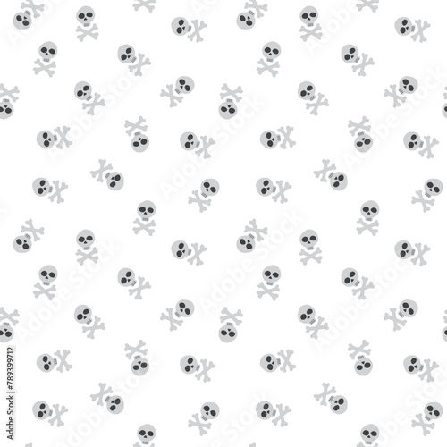 Skull and bones Seamless Pattern. Cartoon Pirate elements and objects. background. Vector illustration