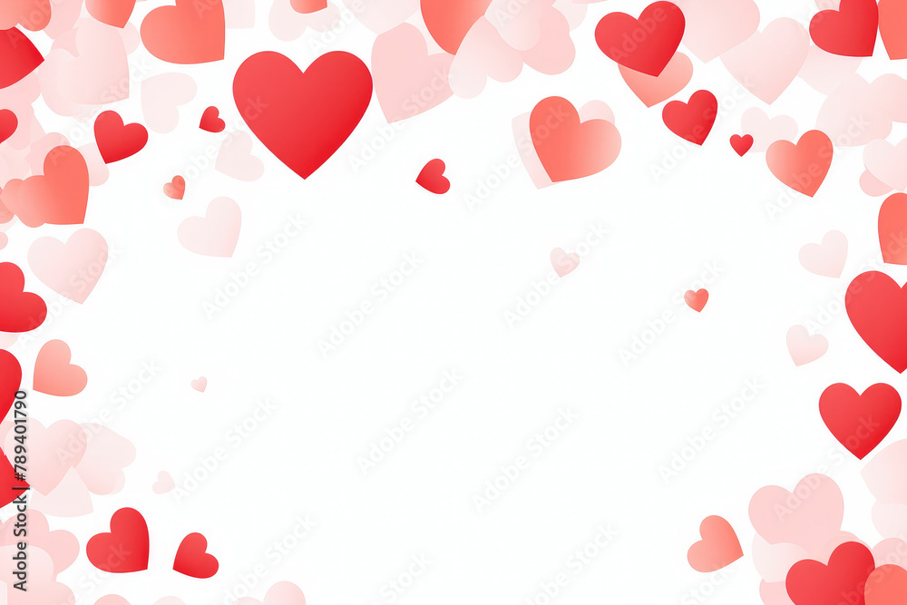 Romantic Heart Confetti Valentine's Day Background