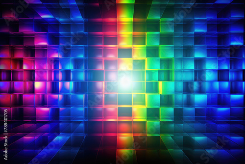 Vibrant Rainbow Light Spectrum on 3D Cubes