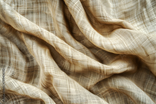 Subtle Elegance of Natural Linen Fabric with Delicate Weave Patterns