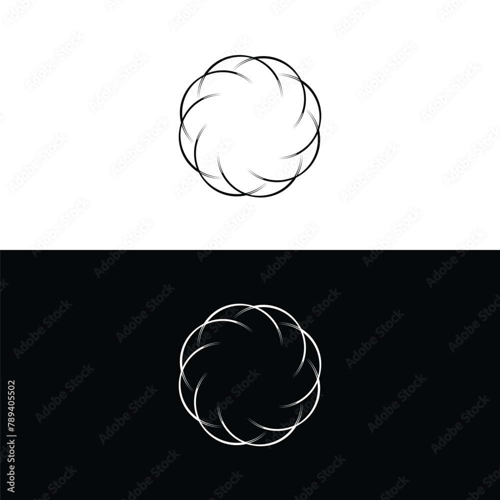 Black and white unique circle logo design . Circle illustration vector logo Black and white unique circle logo design . Circle illustration vector logo