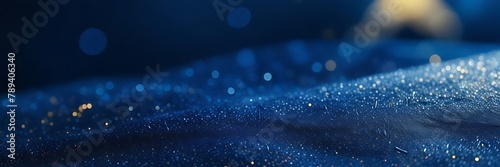 Abstract Glitter Lights in Blue, Gold, and Black. De-focused, Bokeh Elegance for Web Banners and Designs, Wide Size