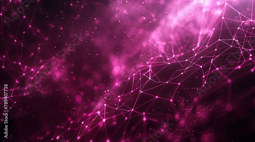 Visual art interpretation: with intricate networks of glowing magenta lines and dots, symbolizing the connectivity of digital ecosystems. portrayed with creativity. © MalikAbdul