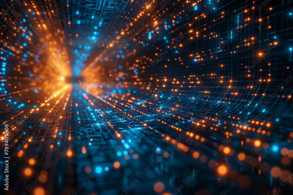 In a cutting-edge setting, futuristic visual enhancements showcase electric currents and data transmission. In a cutting-edge setting, futuristic visual enhancements showcase electric currents and data transmission.