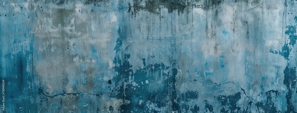 Obraz premium Grunge Blue Wall with Textured Surface