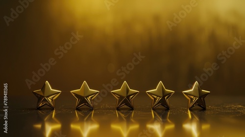 Golden stars for feedback concept background
