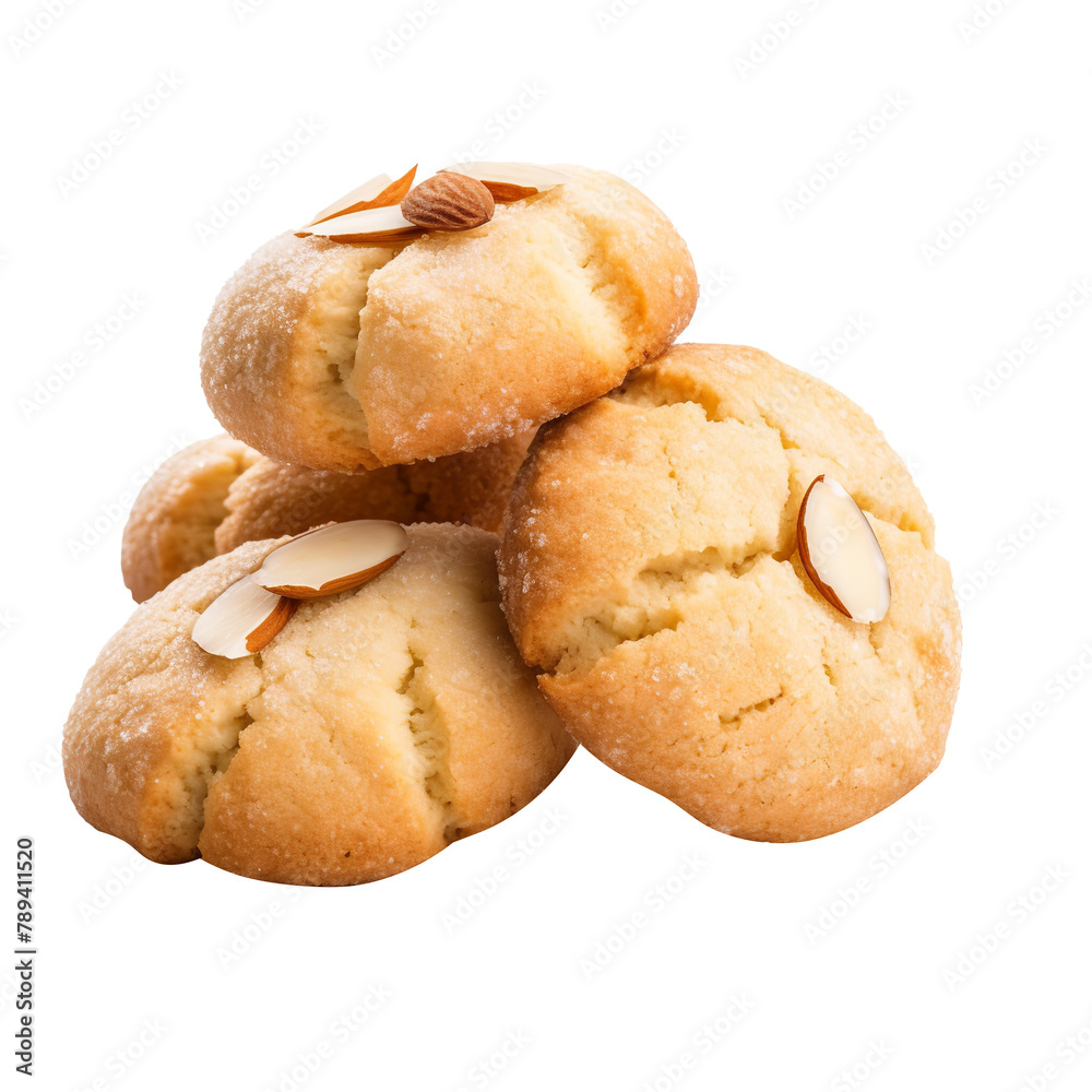 Tasty and Yummy Almond Cookies Isolated On Transparent Background Tasty and Yummy Almond Cookies Isolated On Transparent Background