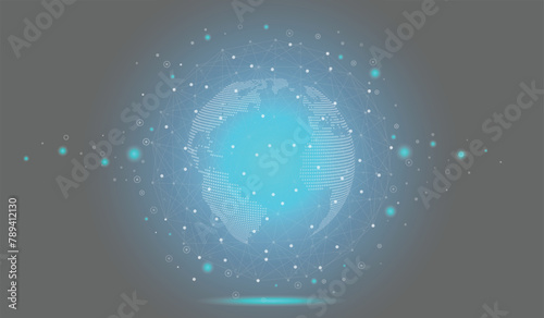 Global network connection and communication technology.Global network background.social network. 