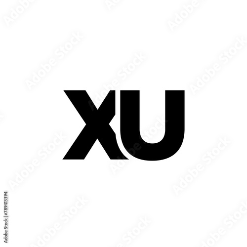 Letter X and U, XU logo design template. Minimal monogram initial based logotype. photo