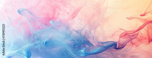 Abstract Vivid Smoke Swirls on Pastel Background