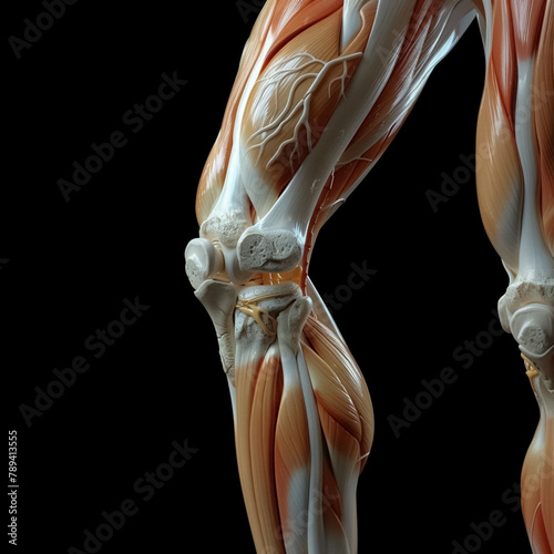 Medical illustration of a human knee,