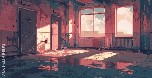 Vintage and LOFI looking Abandoned Environment Background