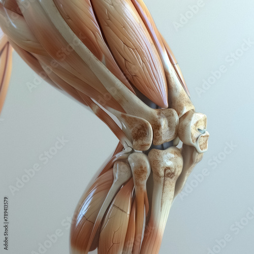Medical illustration of a human knee,