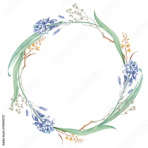 Round mixed flowers frame patterned transparent png