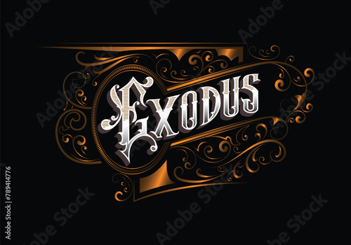 EXODUS lettering custom style design