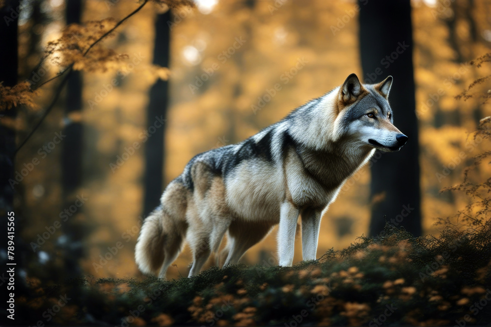 Grey Animal Wolf carnivore forest dog fur pack canino mammal coyote zoo nature portrait predator wild white - obrazy, fototapety, plakaty 