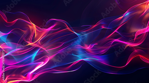 Vivid Blue and Pink Neon Abstract Artwork