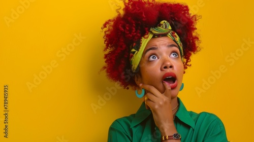 Woman with Expressive Surprise photo