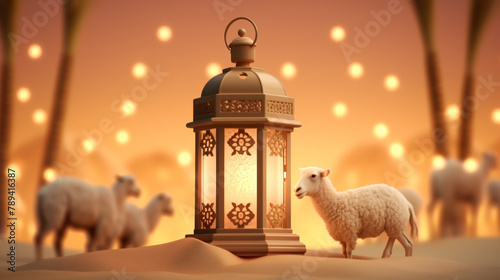 Islamic greeting Eid Mubarak cards for Muslim Holidays. Eid- Ul- Adha festival celebration