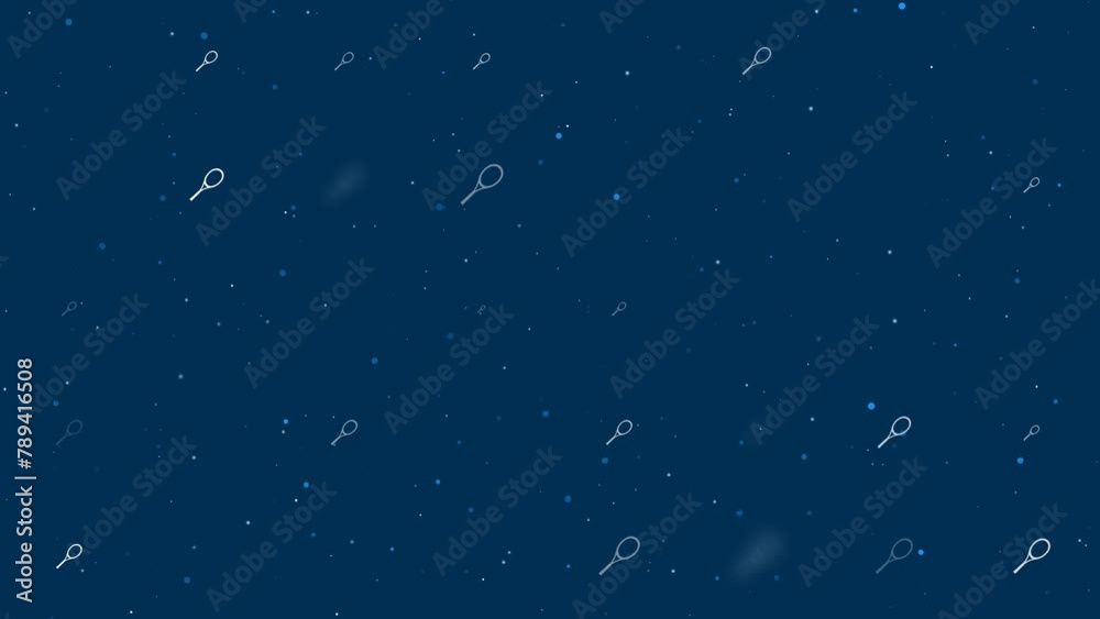 Template animation of evenly spaced tennis racket symbols of different ...