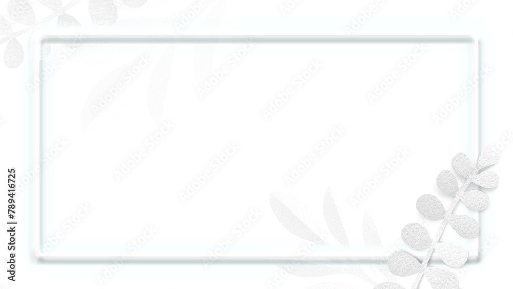 Fototapeta premium Leaf patterned white neon frame transparent png