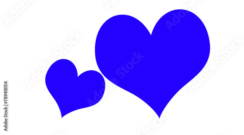 Blue heart shape isolated on white. Love symbol.Love and heart background