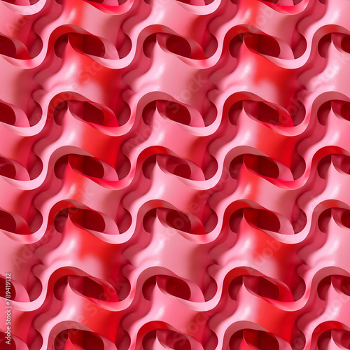 Modern versatile minimalist artistic seamless 3d red pink pattern