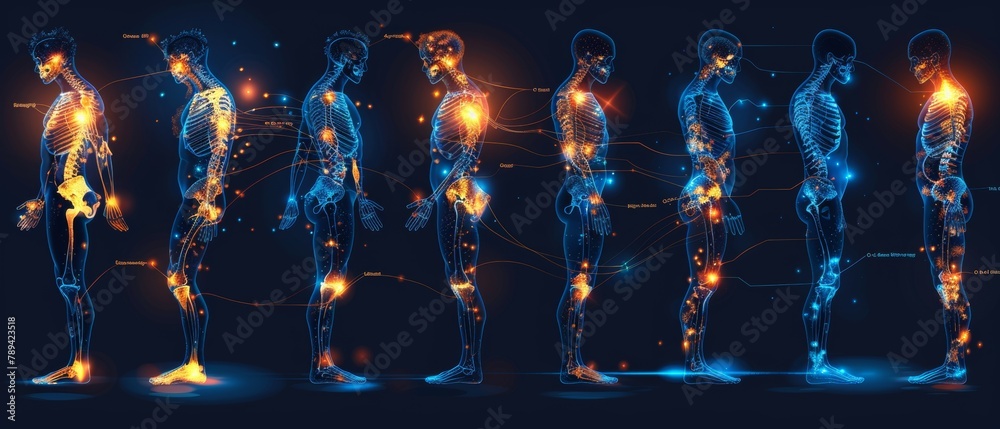 An illustration of human body pain. Artwork of chronic ache in human ...
