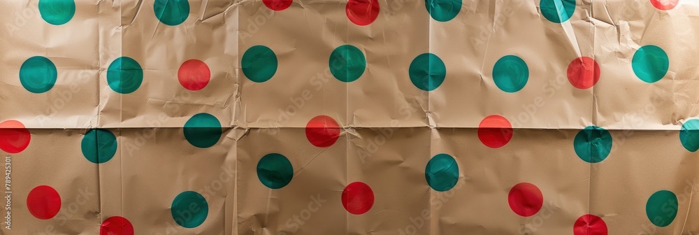 Brown paper with red and green dots , highlighting its striking features, Graphic Design, digital composition, Banner Image For Website, Background, Desktop Wallpaper