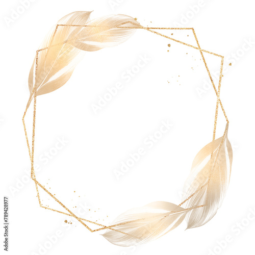 Golden dracaena recina on a hexagon shaped frame design element