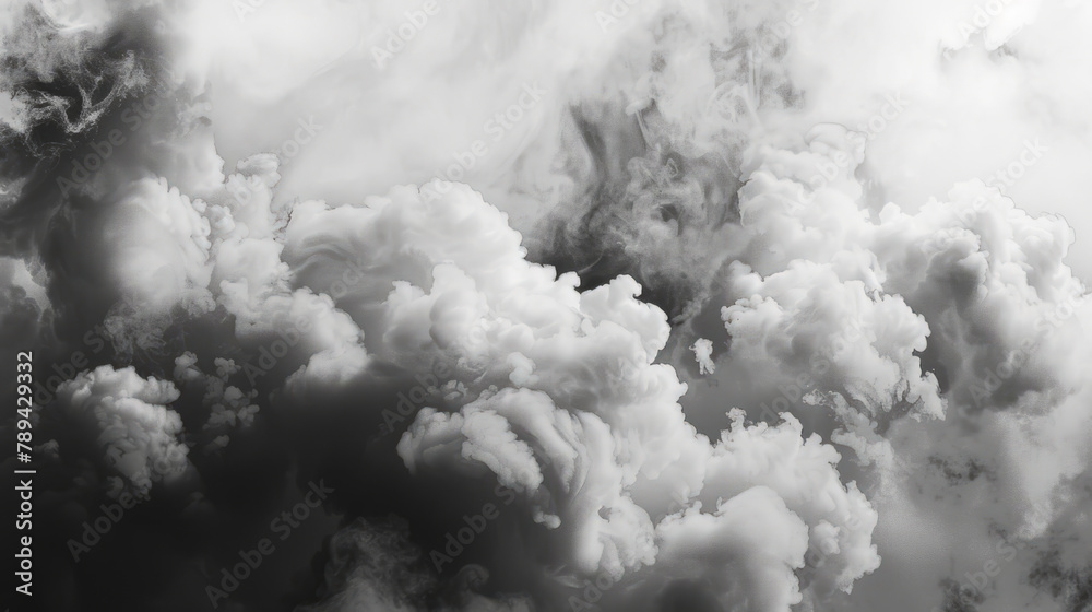 Naklejka premium Abstract background scene of back and white colored smoke clouds.