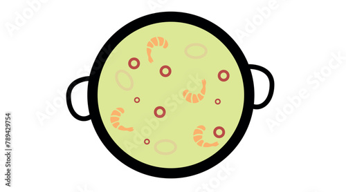 Paella Icon. Vector isolated flat editable illustration of a Paella