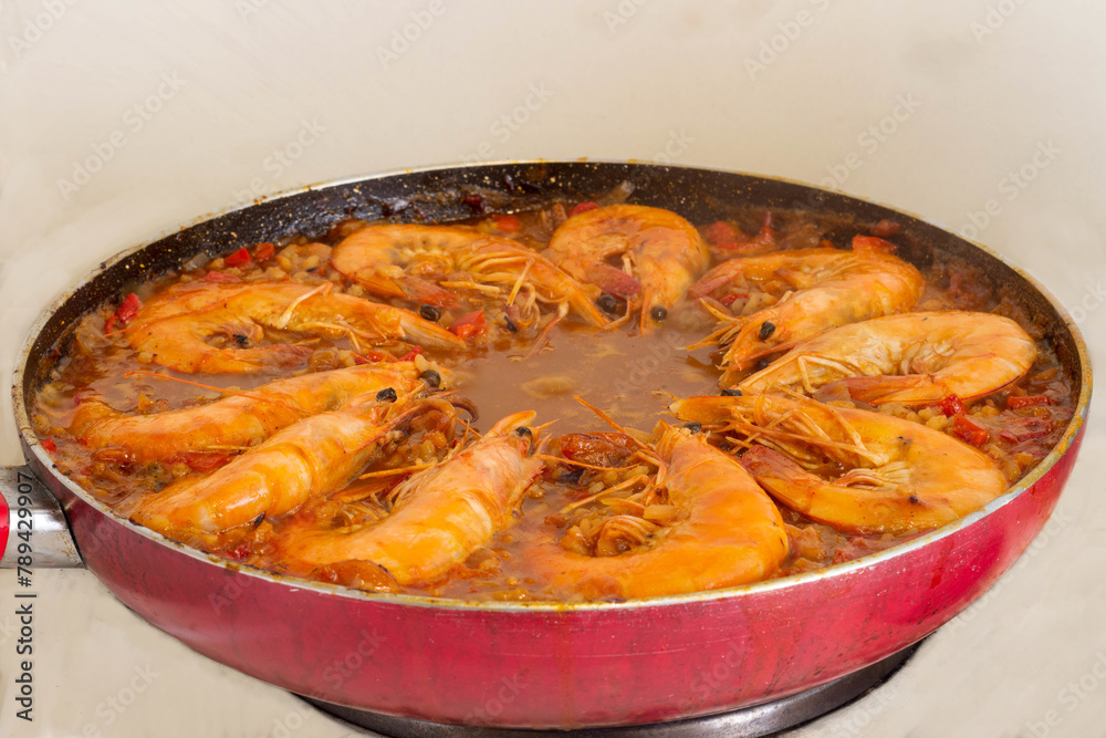 Adding Fried Shrimp to Paella Culinary Harmony Adding Fried Shrimp to Paella Culinary Harmony