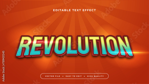 Green yellow and red revolution 3d editable text effect - font style