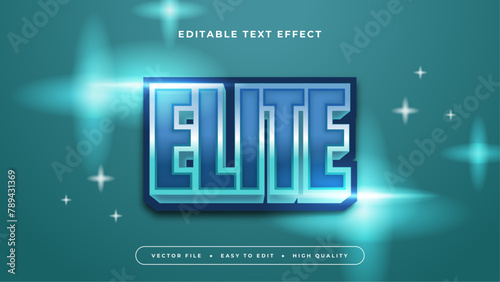 Green blue and white elite 3d editable text effect - font style