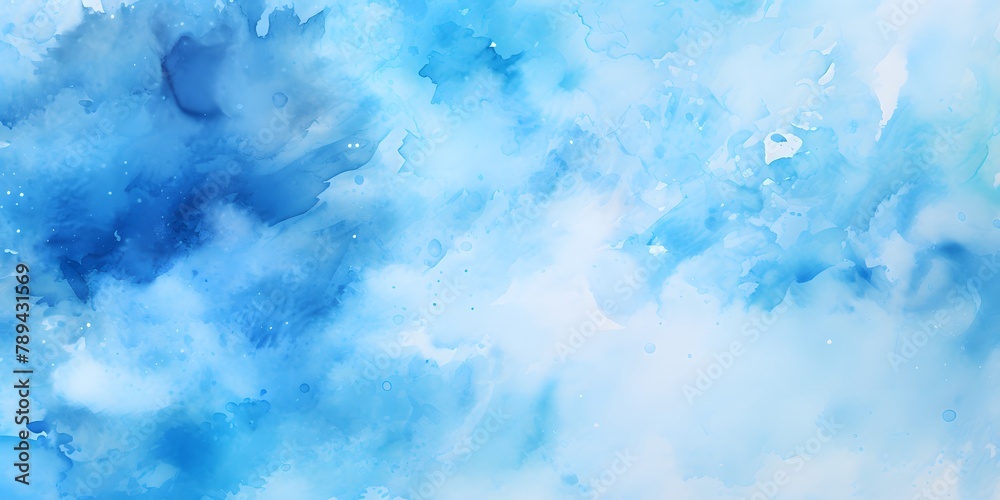 Hand painted blue watercolor background