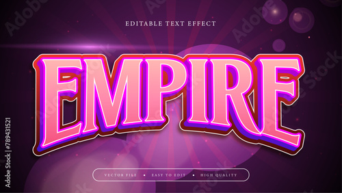 Pink and purple violet empire 3d editable text effect - font style