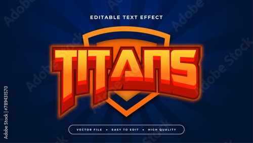 Orange and blue titans 3d editable text effect - font style