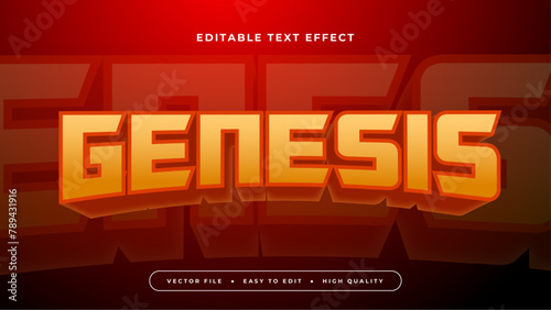 Red and orange genesis 3d editable text effect - font style