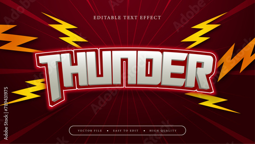 Yellow white and red thunder 3d editable text effect - font style