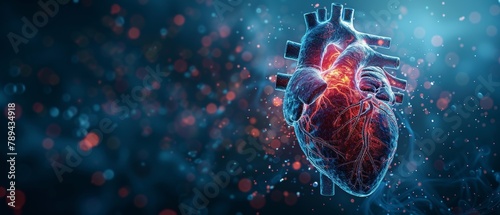Medical concept of Human Internal Organic - Human Heart in 3D. photo