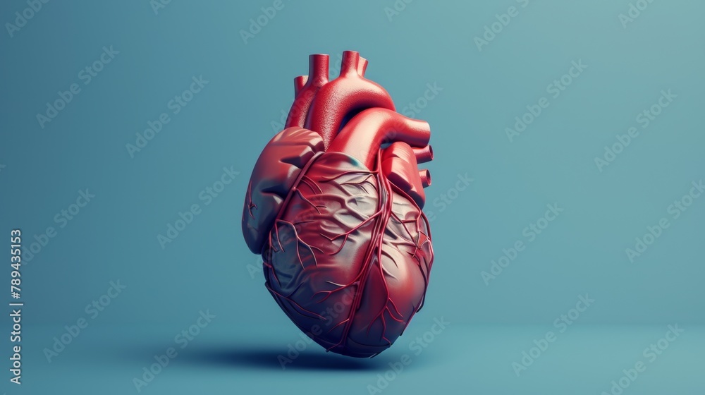 This realistic heart icon is isolated on a white background. Modern medical heart logo. People's hearts drawn in line art.