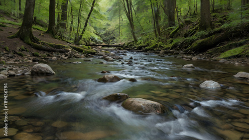 stream in the forest photo