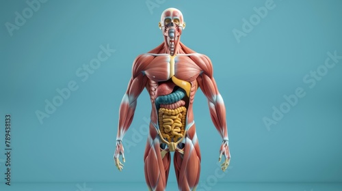 Anatomy model of human muscles photo
