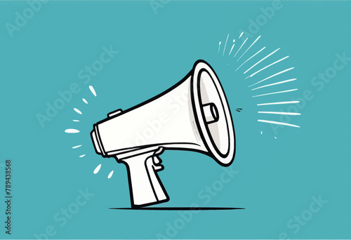 Announce, Communication Doodle Drawn Concept in Modern Flat Style Vector Illustration
