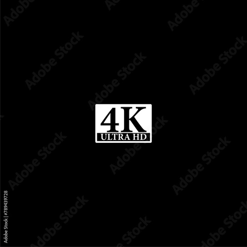 4K ultra hd icon isolated on dark background