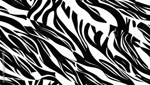 Artistic modern simple minimalistic abstract - zebra skin pattern. The stripes pattern is hand drawn on the background.