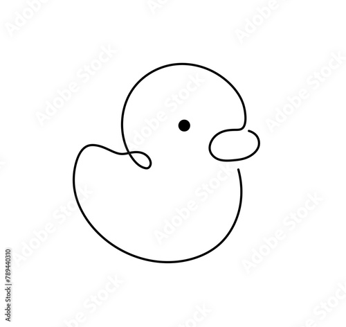 Obraz na plátně Vector isolated one single simple rubber duck toy one single contemporary line a