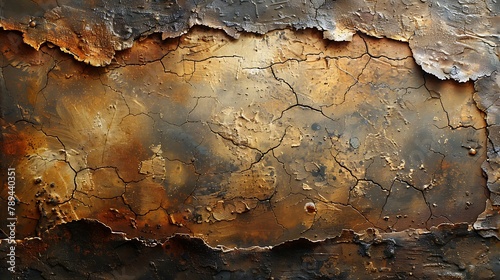 Wallpaper Mural Capture the rich texture of an aged canvas, detailed with brushstrokes and a slightly cracked paint surface, embodying the essence of time-worn artistry. Torontodigital.ca