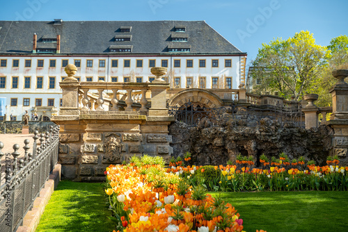 Die Wasserkunst in Gotha vor dem Schloss Friedenstein in Thüringen